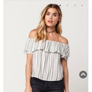 Off the shoulder striped top